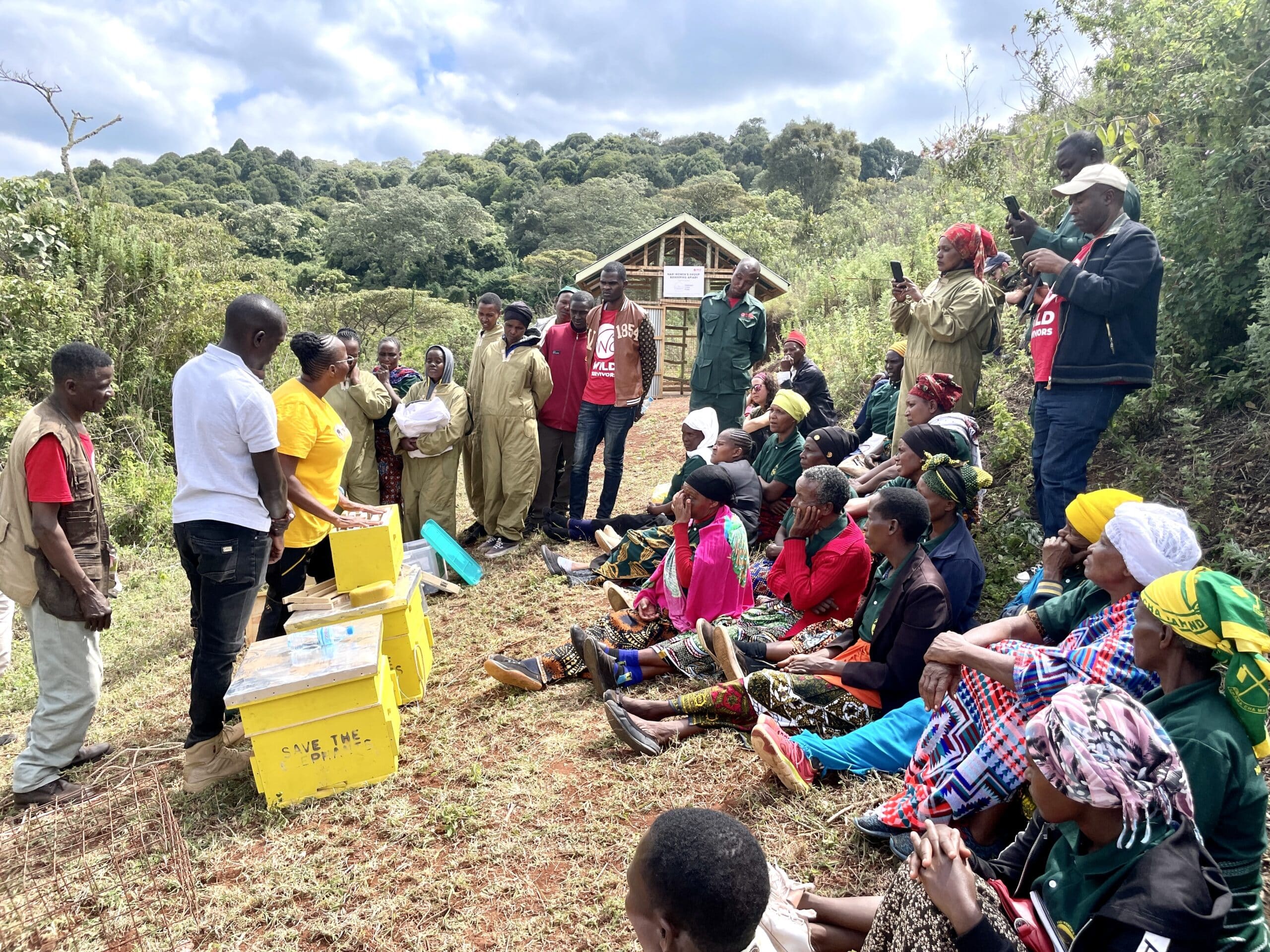 Save the Elephants team training the NARI Women’s Beekeeping Group